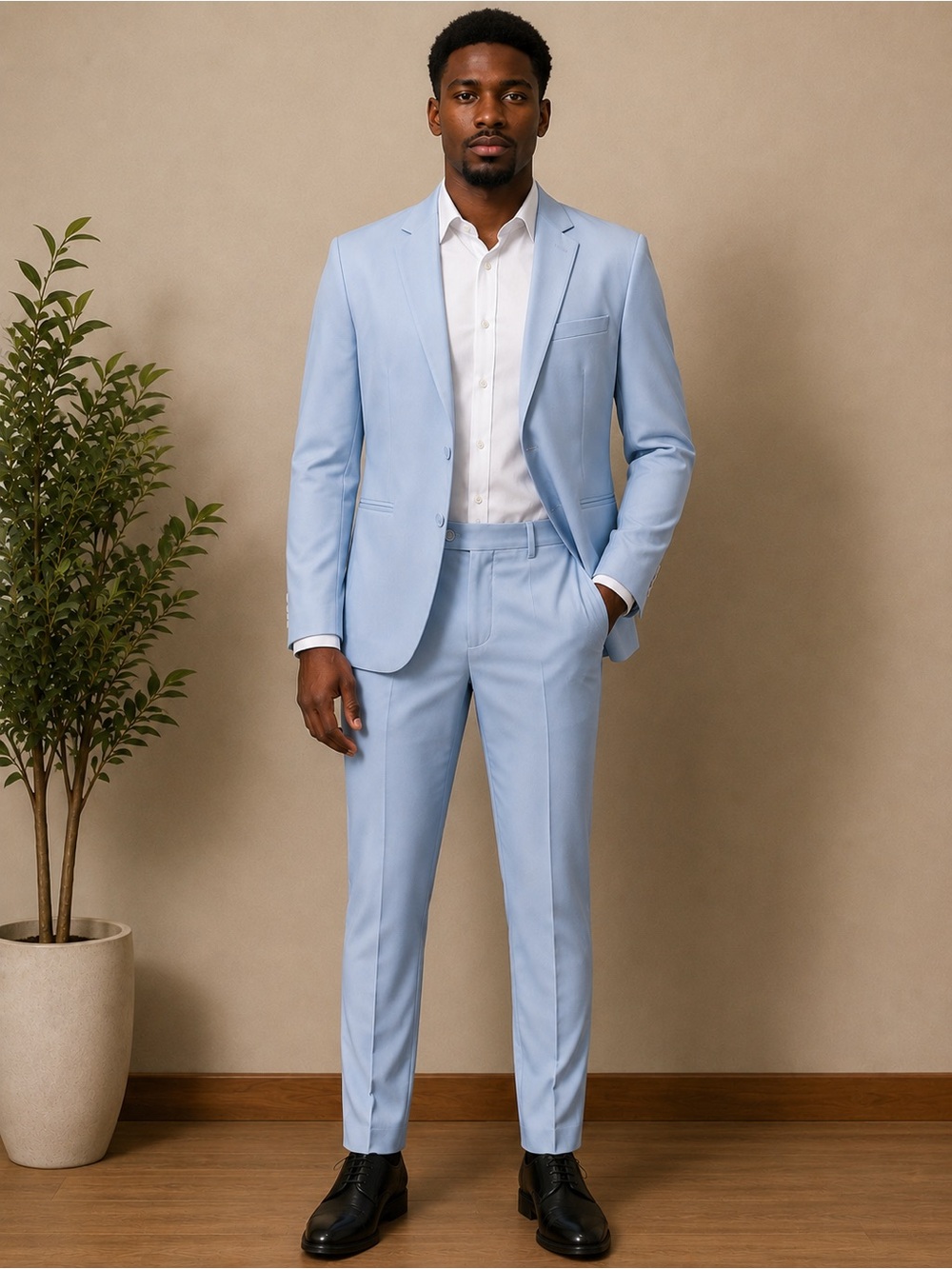 Tailored Light Blue Men's Suit – Modern Two-Piece